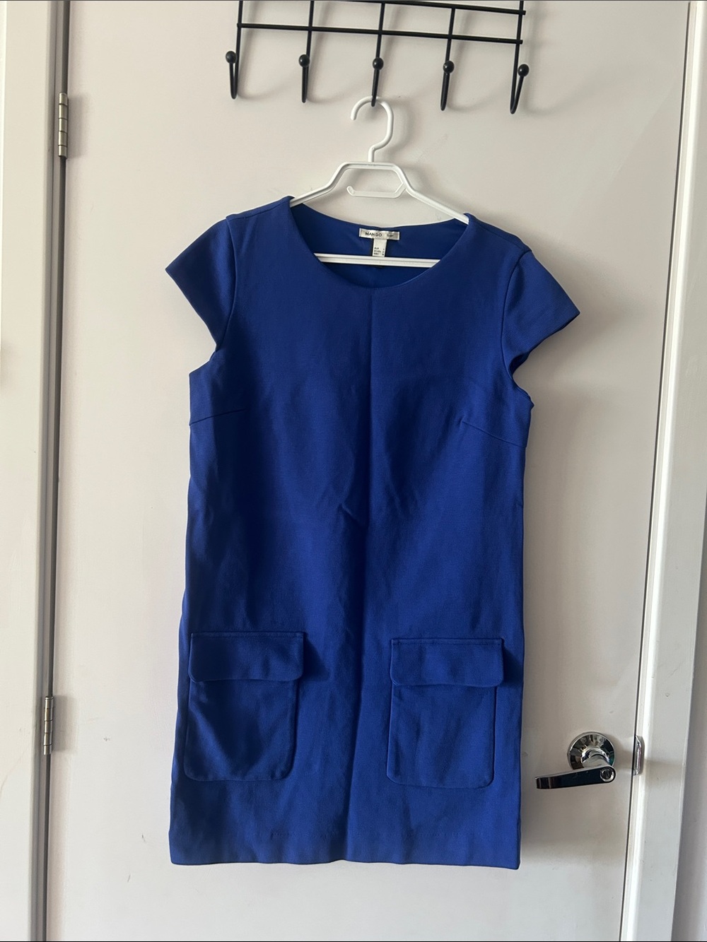 Like new Mango Suit Royal Blue Cap-Sleeve Shift Dress